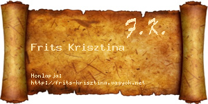 Frits Krisztina névjegykártya